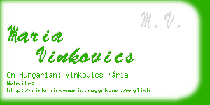 maria vinkovics business card